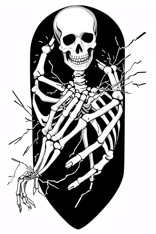 Skeleton Hands Holding Sparking Wires