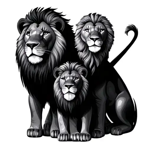 Lion Family Minimalist