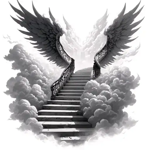 Heaven Staircase With Clouds