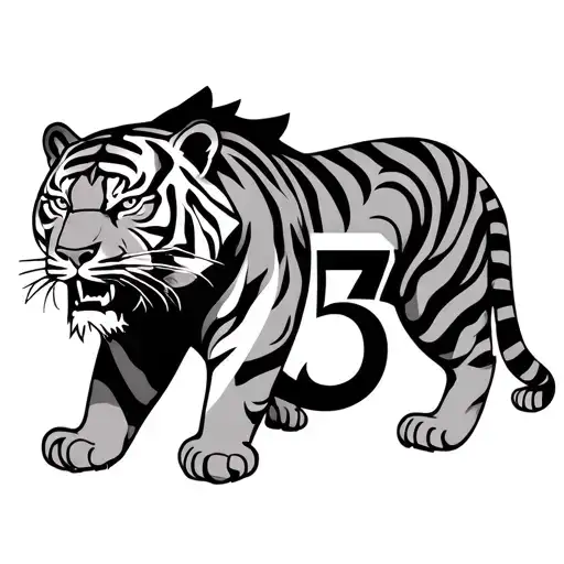 Tiger With The Number 25 Combined