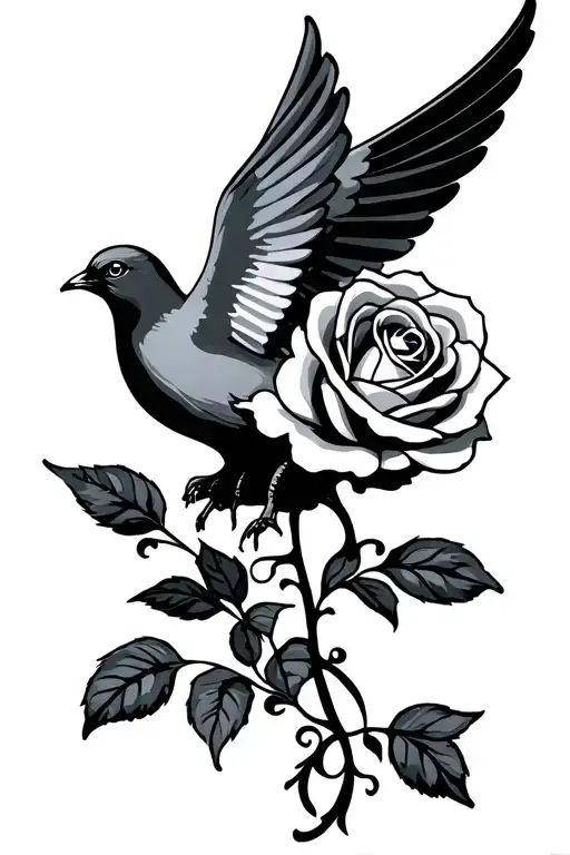 Rose And Dove Carrying