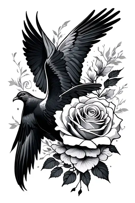 Rose And Dove Carrying