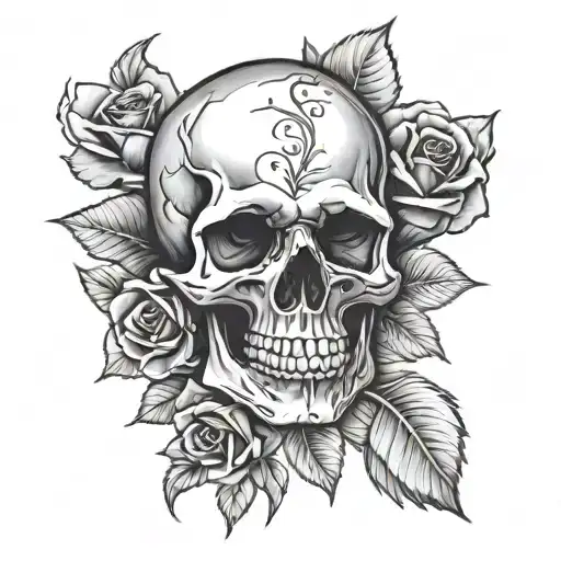 Skull With Roses