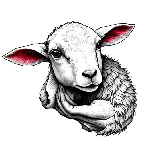 Mother Tattoo For Mom Passed Away Holding Lamb