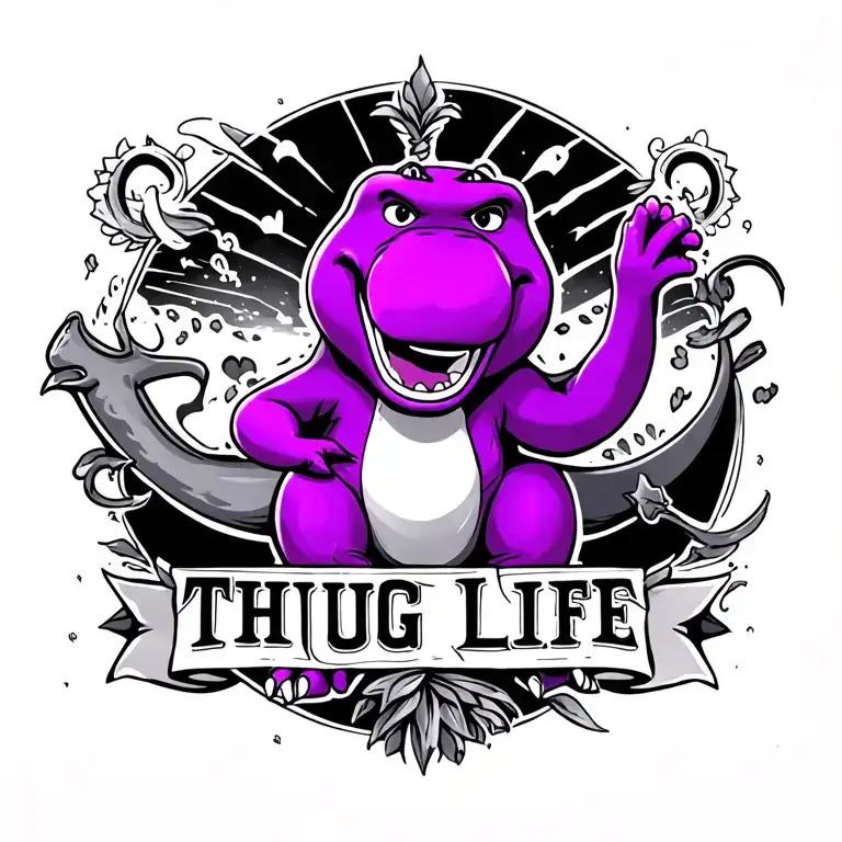 Thug Life Barney The Purple Dinosaur