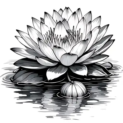 Water Lily And Marigold