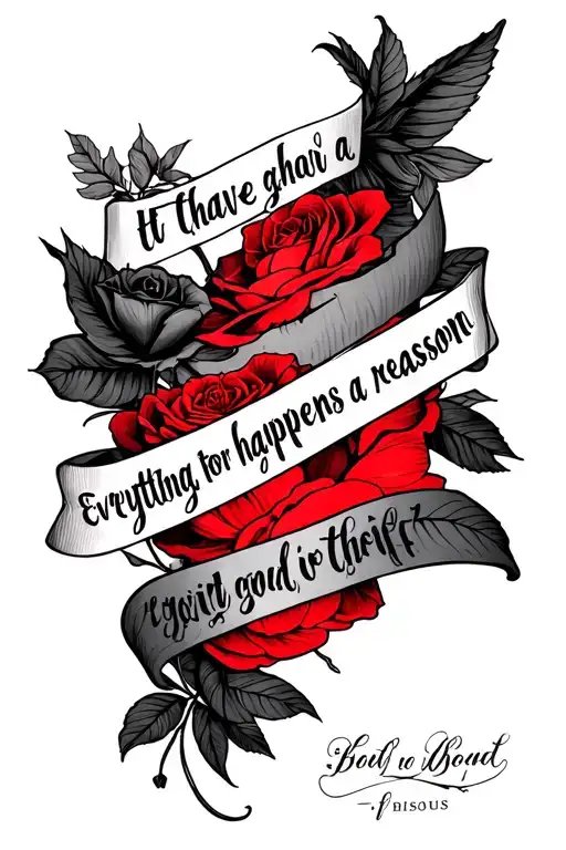 It Going To Have Red And Black Ink And A Quote From The Bible About Everything Happens For A Reason