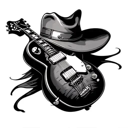 Guitar With Cowboy Hat