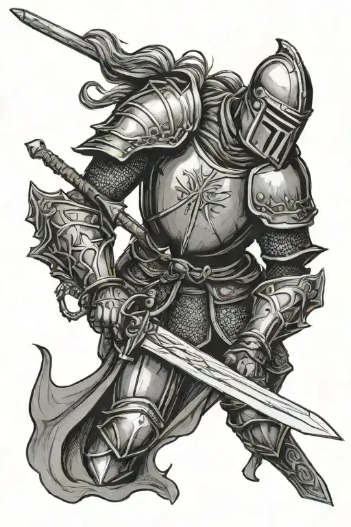 Knight Holding Sword Down