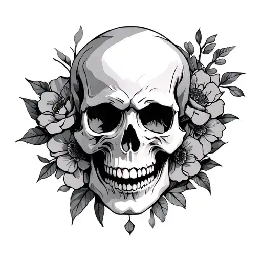Skull Foral Asian