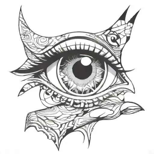 An Abstract Design Of Eyes Covering The Entire Hand