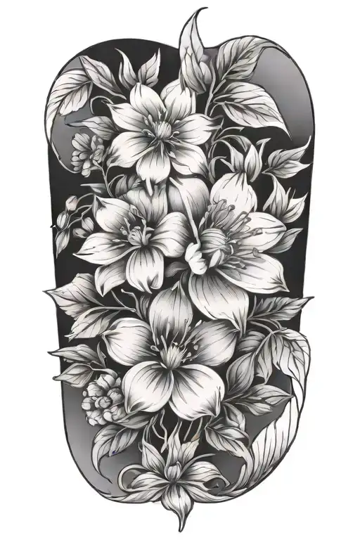 Floral Nature Inspired Tattoo Featuring