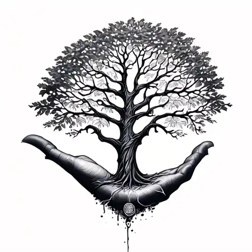 Printing The Palm Of The Child And The Tree Of Life