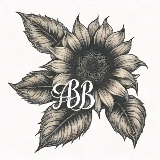 Sunflower With Letters Ab