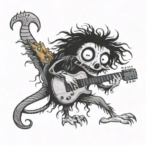 Tim Burton Inspire Animal Playing A Guitar