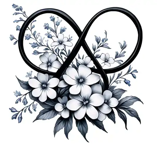 Infinity Symbol With Forget Me Not Flowers