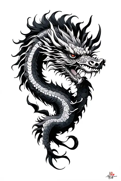 The Chinese Dragon Wraps His Body Around The Leg