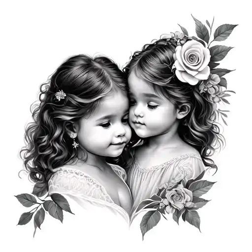 Tattoo For A Man Representing Love For His 2 Daughters Called Ivy And Rosy