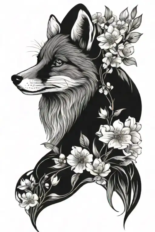 Fox Amongst Spring Flowers