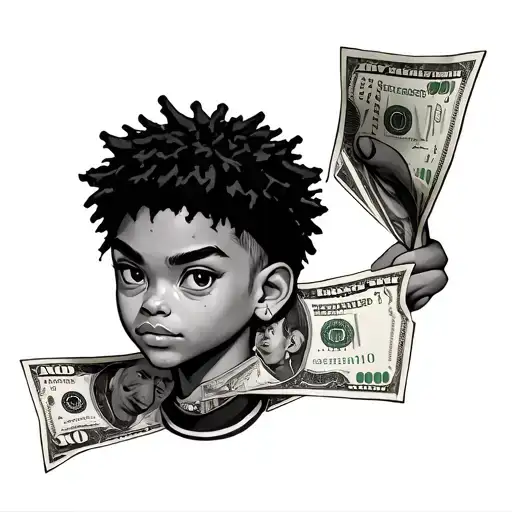 Heuy And Riley Boondocks Character With Money