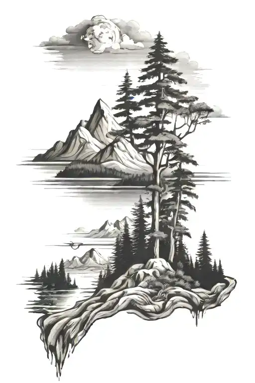 Mountains Forest To Beach Landscape