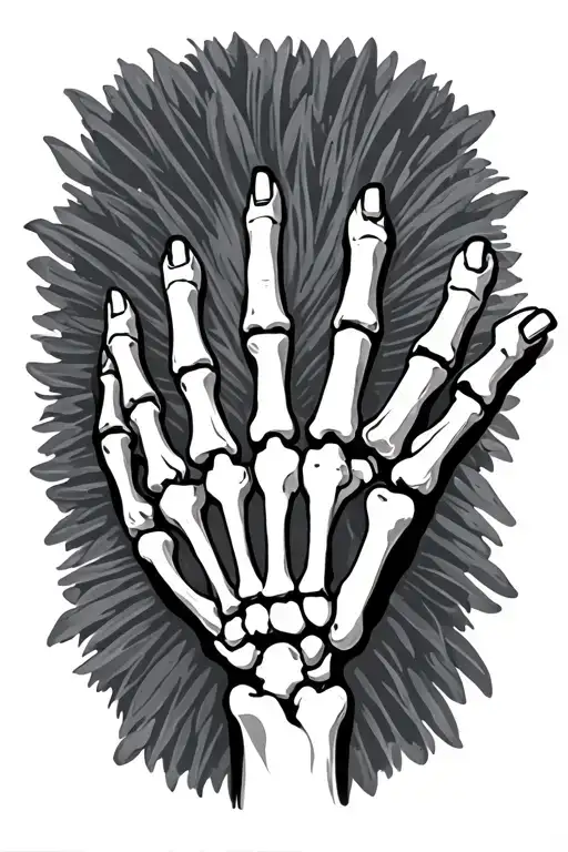 Human Skeleton Hand Reaching Up Towards