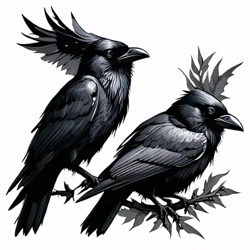 Two Crows In The Gloomy Gothic