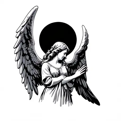 Stencil Angel Watching Over Me