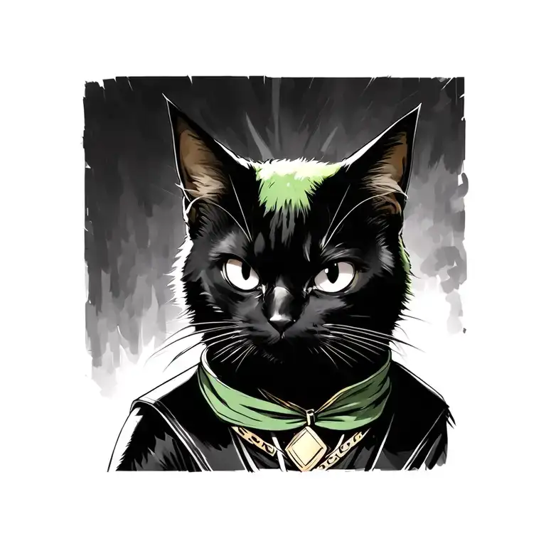 Black Cat Dress Up As Roronoa Zoro One Piece Anime