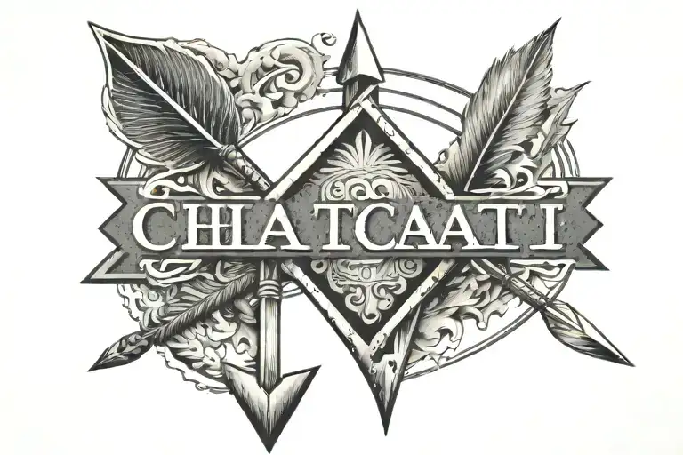 An Arrow With The Word Chati In The Center Of The Arrow
