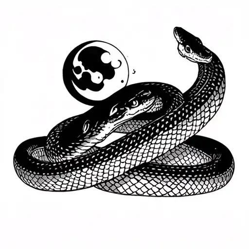 Snake And Moon