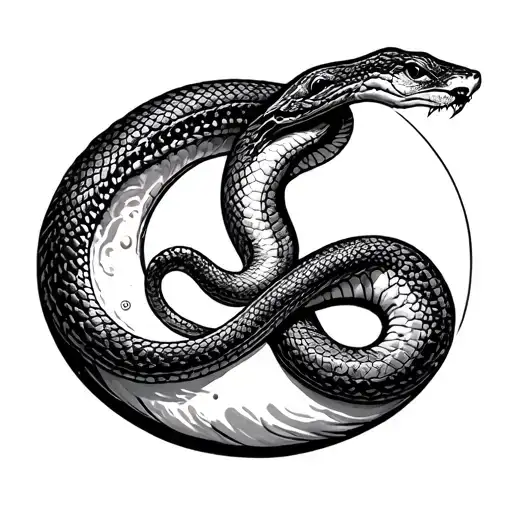 Snake And Moon