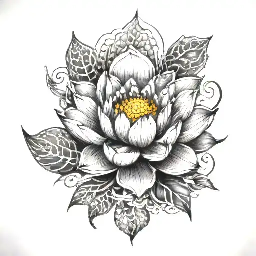 Intricate Lotus Flowers Growing Around A Hand