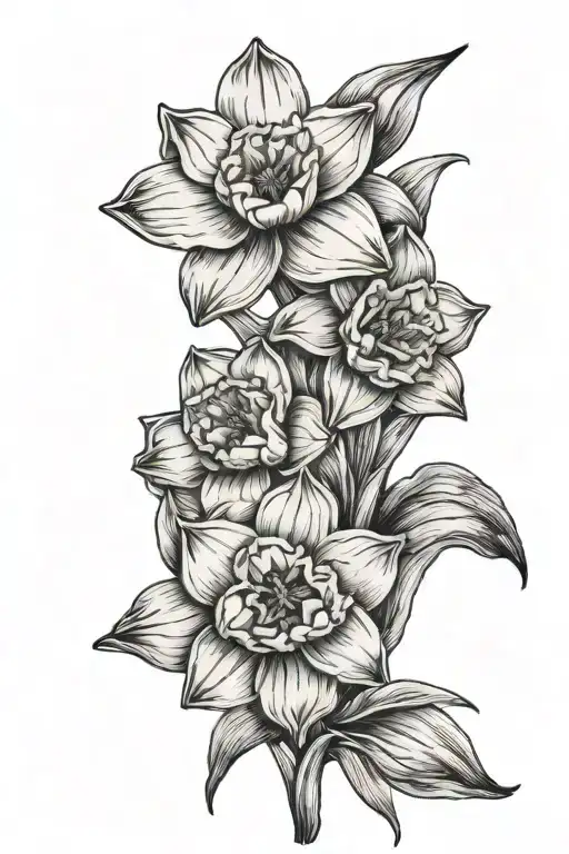 Narcissus Flower Bouquet Two Blooms December Birthstone Color