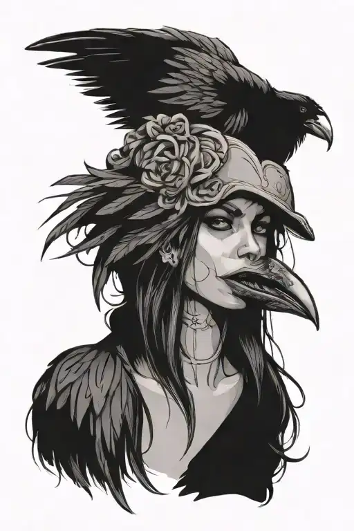 Raven And Womens Face