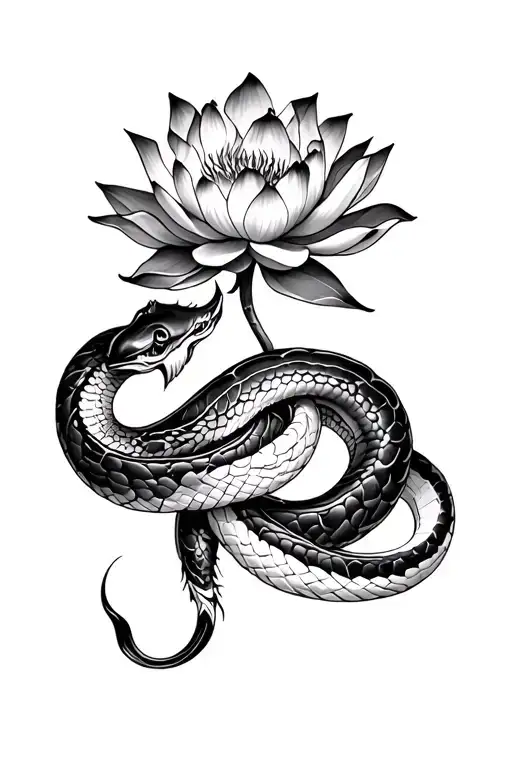 Lotus And Snake