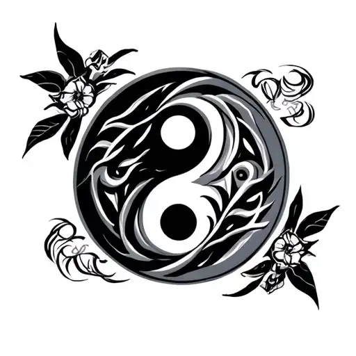 Yin Yang With Filipino Tribal Design And Lapunlapu