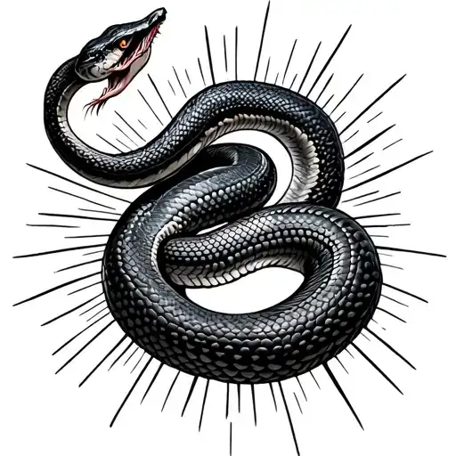 Black Rays Unified With A Snake