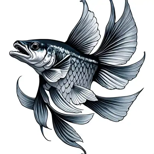 Coi Fish Swimming Gracefully