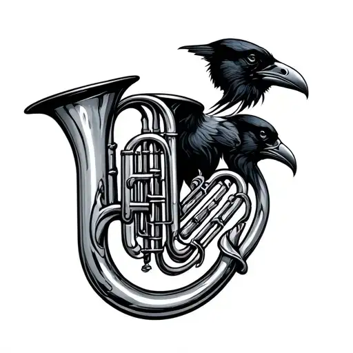 Tuba Three With Raven