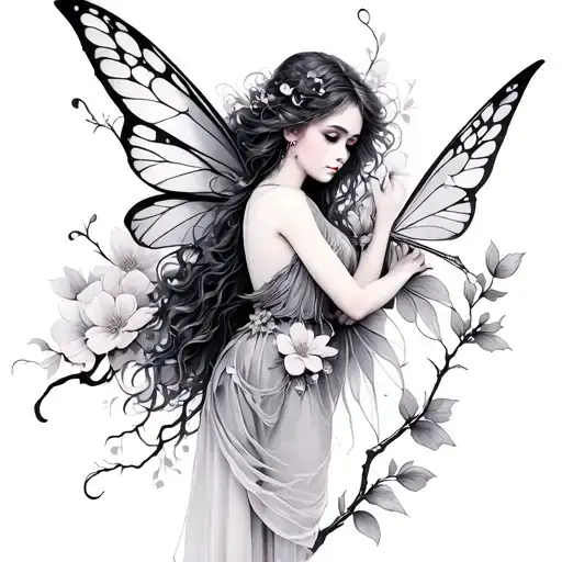 Fairy With Sakura Flower