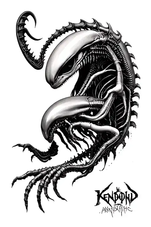 Alien Xenomorph Crawling Up My For Arm Sleeve
