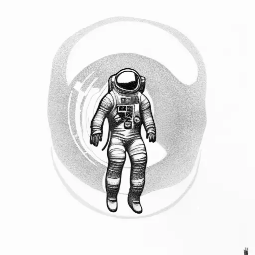 An Astronaut With An Antler In Space