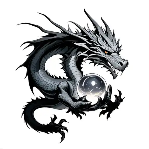 Dragon Holding Crystal Ball