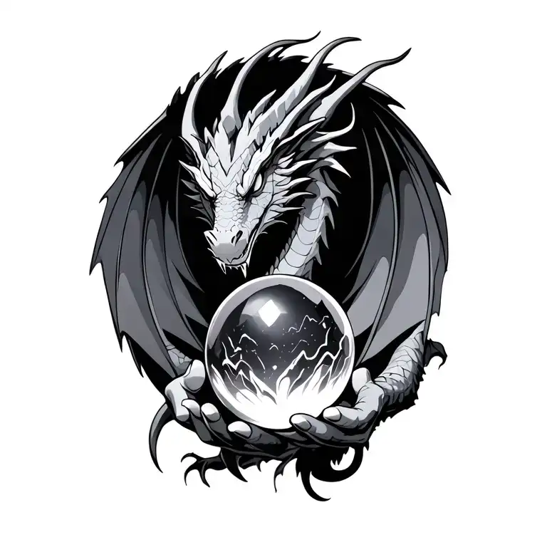 Dragon Holding Crystal Ball