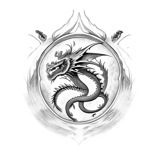 Dragon Full Body Angry Eyes