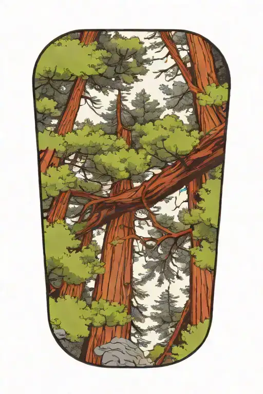 Dense Redwood Forest Looking Up From Ground