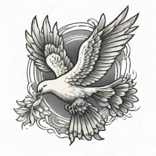 Holy Spirit Dove Flying With Aura