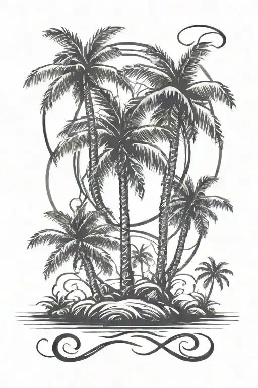Two Palm Trees Infinity Symbol Coordinates
