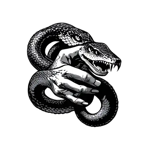Classic Hand Choking The Snake Of Fascism